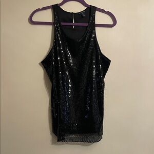 Banana Republic Black Sequin Tank Top